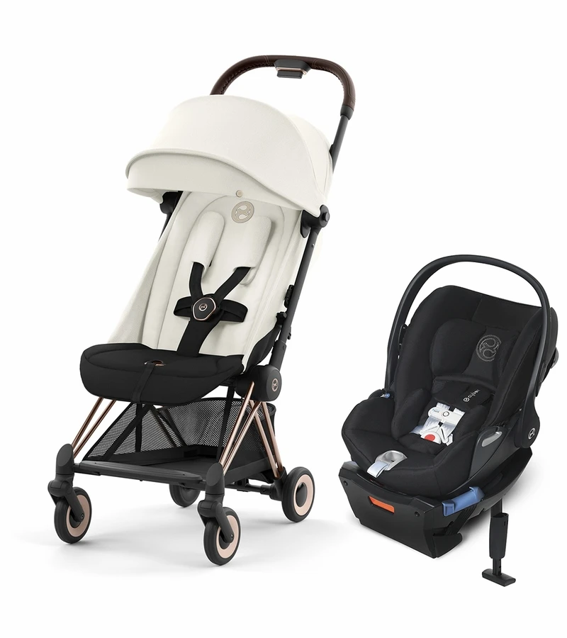 Cybex COYA Compact Stroller + Cloud Q SensorSafe Travel System Bundle - Rose Gold / Off White / Stardust Black 1 Cybex COYA Compact Stroller + Cloud Q SensorSafe Travel System Bundle - Rose Gold / Off White / Stardust Black