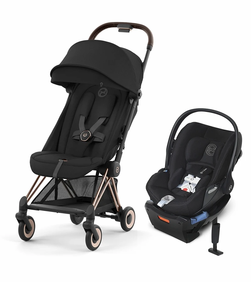 Cybex COYA Compact Stroller + Cloud Q SensorSafe Travel System Bundle - Rose Gold / Sepia Black / Stardust Black 1 Cybex COYA Compact Stroller + Cloud Q SensorSafe Travel System Bundle - Rose Gold / Sepia Black / Stardust Black