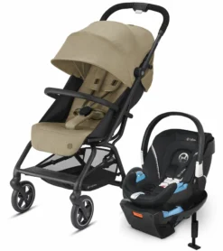 Cybex Eezy S+ 2 + Aton 2 Sensorsafe Travel System Bundle - Classic Beige / Lavastone Black