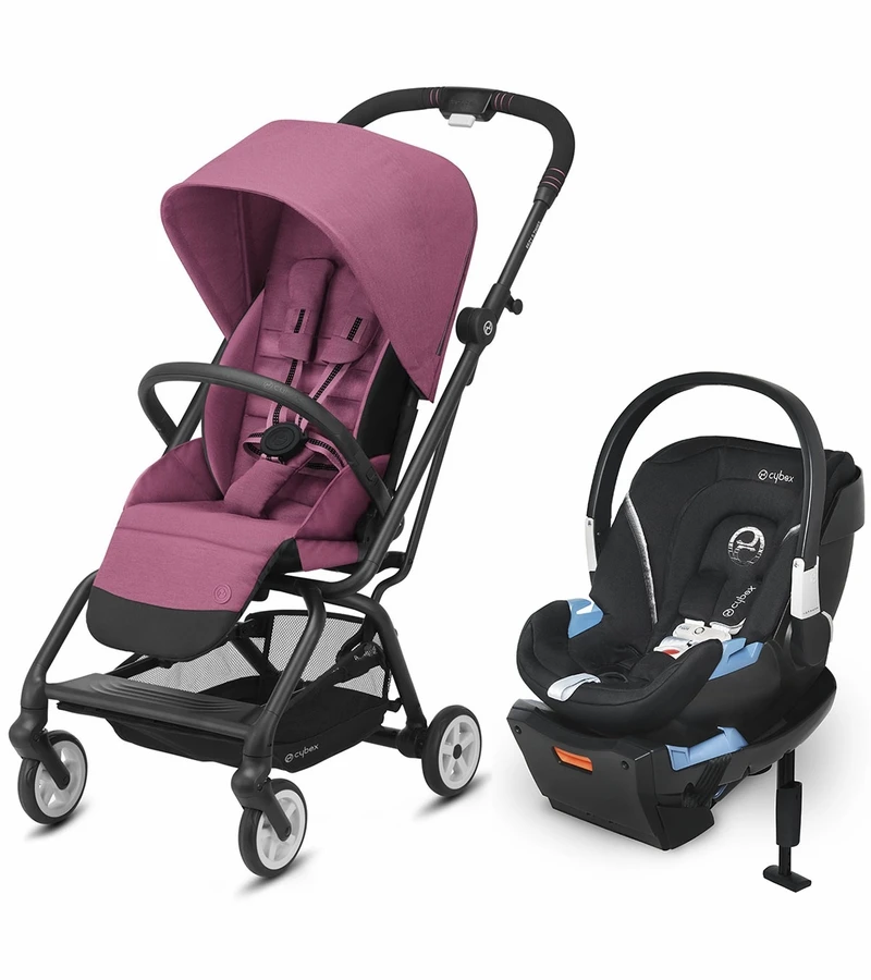 Cybex Eezy S Twist 2 Stroller + Aton 2 SensorSafe Travel System Bundle - Magnolia Pink / Lavastone Black 1 Cybex Eezy S Twist 2 Stroller + Aton 2 SensorSafe Travel System Bundle - Magnolia Pink / Lavastone Black