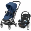 Cybex Eezy S Twist 2 Stroller + Aton 2 SensorSafe Travel System Bundle - Navy Blue / Lavastone Black