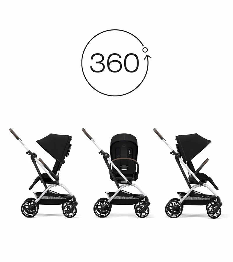 Cybex Eezy S Twist +2 V2 Stroller + Aton 2 Sensorsafe Travel System Bundle - Beach Blue / Lavastone Black 3 Cybex Eezy S Twist +2 V2 Stroller + Aton 2 Sensorsafe Travel System Bundle - Beach Blue / Lavastone Black - Image 3