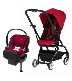 Cybex Eezy S Twist Stroller + Aton M Infant Car Seat Travel System Bundle - Ferrari Red / Ferrari Red