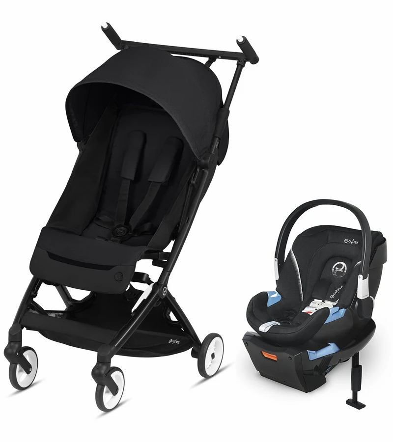 Cybex Libelle Compact Stroller + Aton 2 SensorSafe Travel System Bundle - Deep Black / Lavastone Black 1 Cybex Libelle Compact Stroller + Aton 2 SensorSafe Travel System Bundle - Deep Black / Lavastone Black