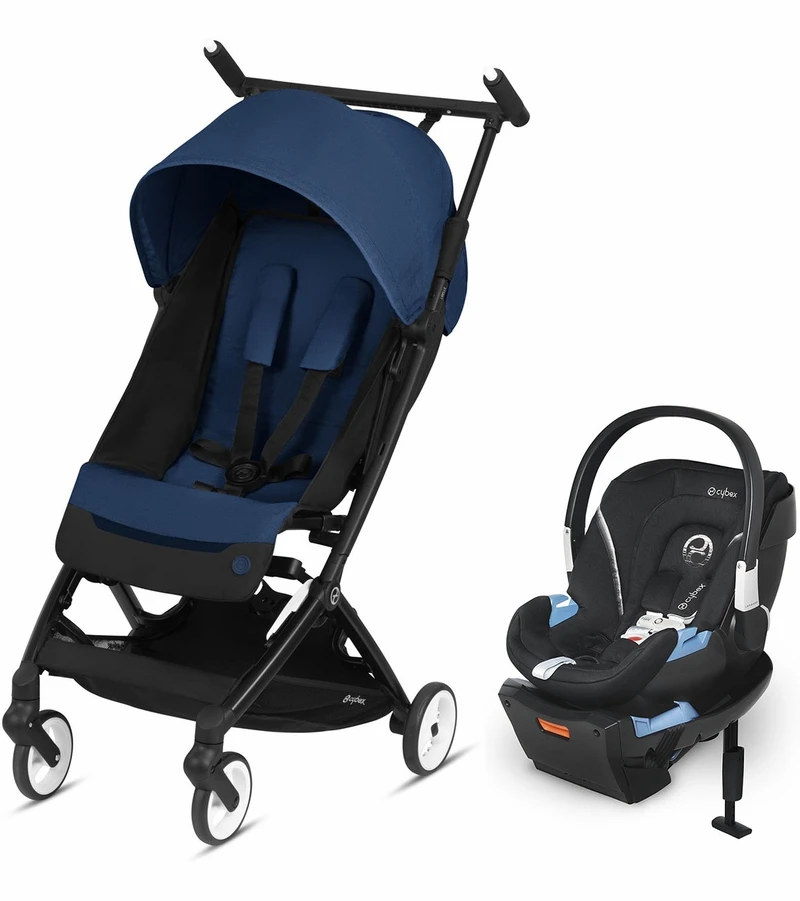 Cybex Libelle Compact Stroller + Aton 2 SensorSafe Travel System Bundle - Navy Blue / Lavastone Black 1 Cybex Libelle Compact Stroller + Aton 2 SensorSafe Travel System Bundle - Navy Blue / Lavastone Black