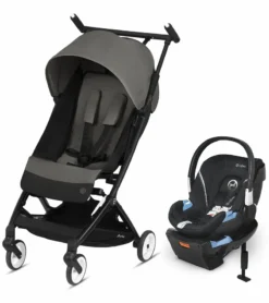 Cybex Libelle Compact Stroller + Aton 2 SensorSafe Travel System Bundle - Soho Grey / Lavastone Black