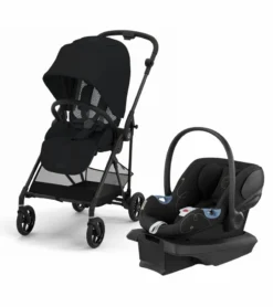 Cybex Melio Carbon 3 + Aton G Travel System Bundle - Moon Black / Moon Black