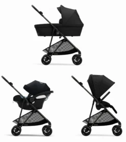 Cybex Melio Carbon + Aton 2 Travel System Bundle - Deep Black / Lavastone Black -Britax || Graco || Maxi-Cosi Shop cybex melio carbon aton 2 travel system bundle deep black lavastone black 144