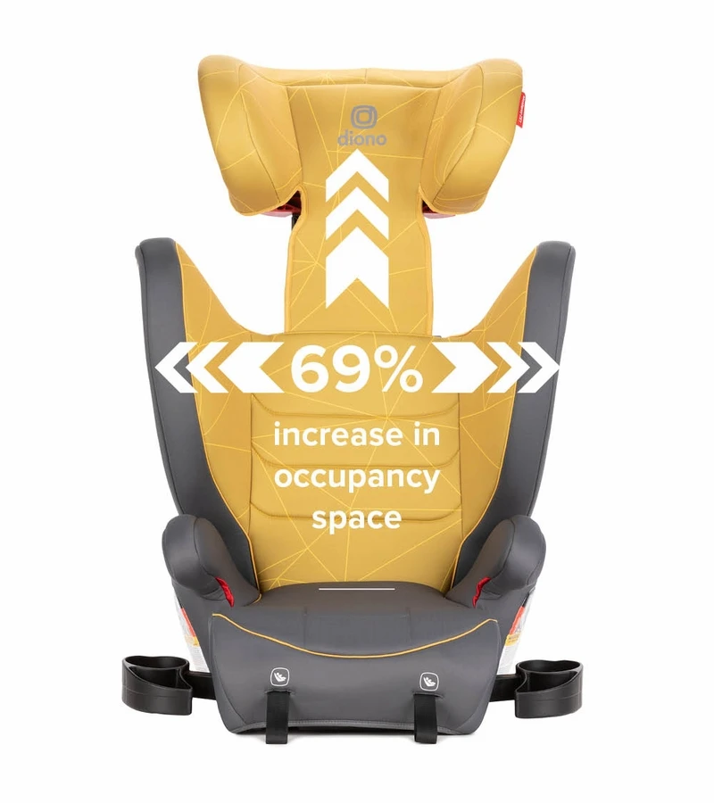 Diono Monterey 2XT Latch 2-in-1 Booster Car Seat - Yellow Sulphur 4 Diono Monterey 2XT Latch 2-in-1 Booster Car Seat - Yellow Sulphur - Image 4