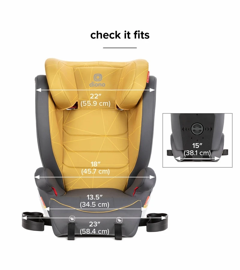 Diono Monterey 2XT Latch 2-in-1 Booster Car Seat - Yellow Sulphur 2 Diono Monterey 2XT Latch 2-in-1 Booster Car Seat - Yellow Sulphur - Image 2