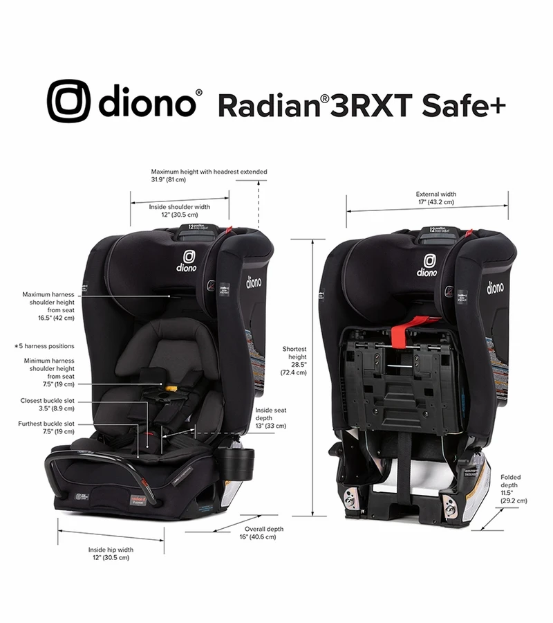 Diono Radian 3 RXT Safe+ Narrow All-in-One Convertible Car Seat - Purple Plum 5 Diono Radian 3 RXT Safe+ Narrow All-in-One Convertible Car Seat - Purple Plum - Image 5