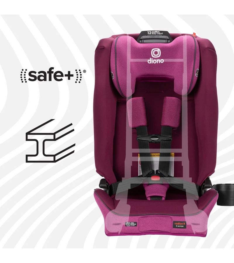 Diono Radian 3R SafePlus All-in-One Convertible Car Seat - Purple Plum 6 Diono Radian 3R SafePlus All-in-One Convertible Car Seat - Purple Plum - Image 6