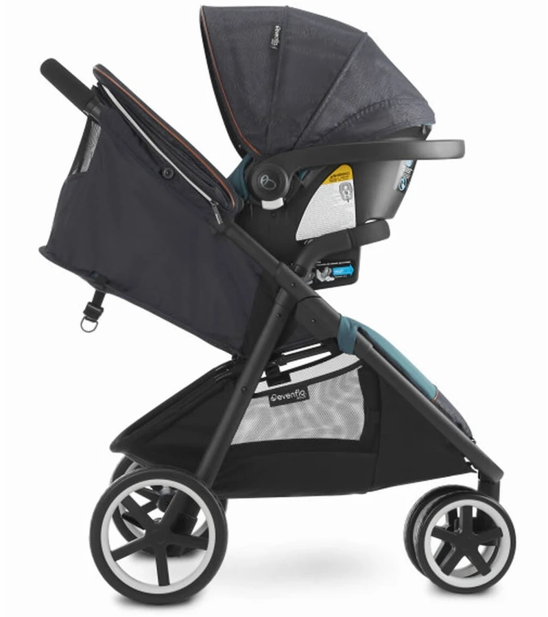 Evenflo GOLD SensorSafe Verge3 Smart Travel System With SecureMax Smart Infant Car Seat - Sapphire Blue 2 Evenflo GOLD SensorSafe Verge3 Smart Travel System With SecureMax Smart Infant Car Seat - Sapphire Blue - Image 2