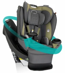 Evenflo Revolve360 Extend Rotational All-in-one Convertible Car Seat With Quick Clean Cover - Rockland Green