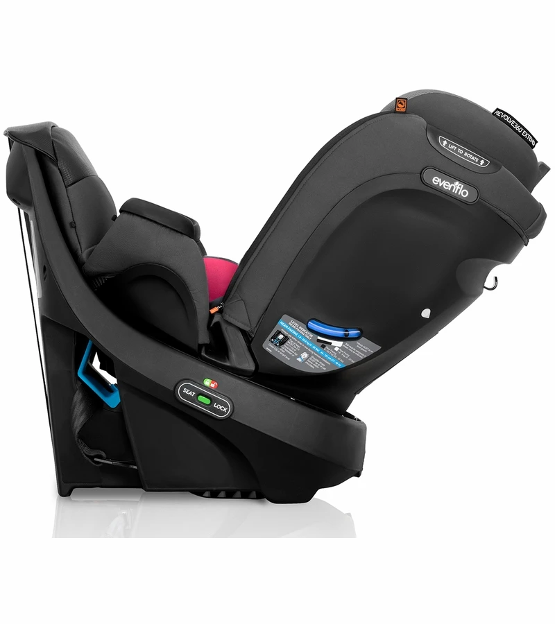Evenflo Revolve360 Extend Rotational All-in-one Convertible Car Seat With Quick Clean Cover - Rowe Pink 3 Evenflo Revolve360 Extend Rotational All-in-one Convertible Car Seat With Quick Clean Cover - Rowe Pink - Image 3