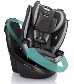 Evenflo Revolve360 Slim 2-in-1 Rotational Convertible Car Seat With Quick Clean Cover - Sutton Purple