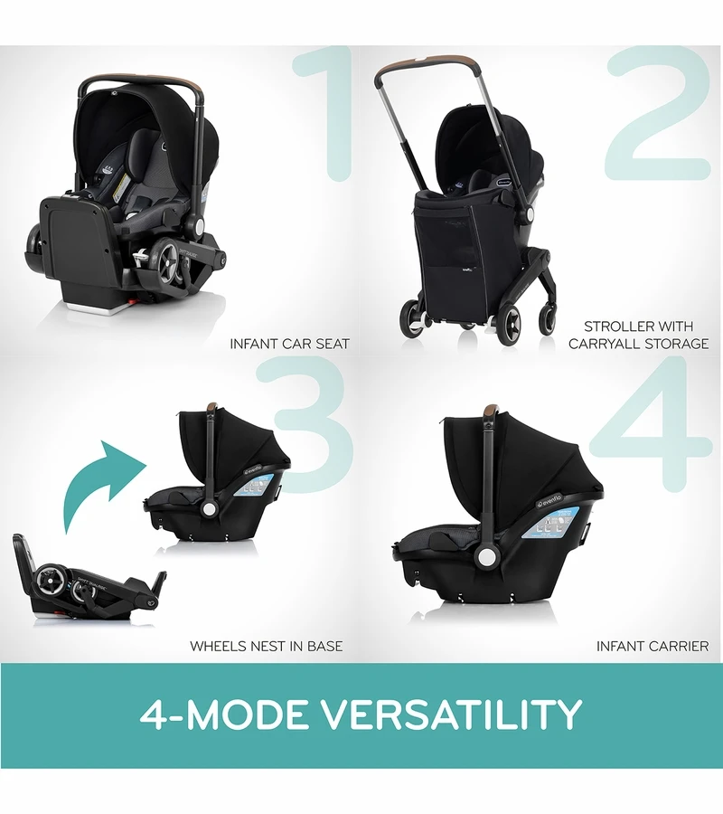 Evenflo Shyft DualRide Infant Car Seat And Stroller Combo - Sylva Pink 2 Evenflo Shyft DualRide Infant Car Seat And Stroller Combo - Sylva Pink - Image 2