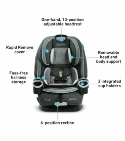 Graco 4Ever DLX 4-in-1 All-in-One Convertible Car Seat - Lofton -Britax || Graco || Maxi-Cosi Shop graco 4ever dlx 4 in 1 all in one convertible car seat lofton 88