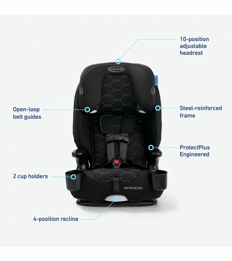 Graco Nautilus 2.0 LX 3-in-1 Harness Booster Car Seat - Hex 6 Graco Nautilus 2.0 LX 3-in-1 Harness Booster Car Seat - Hex - Image 6
