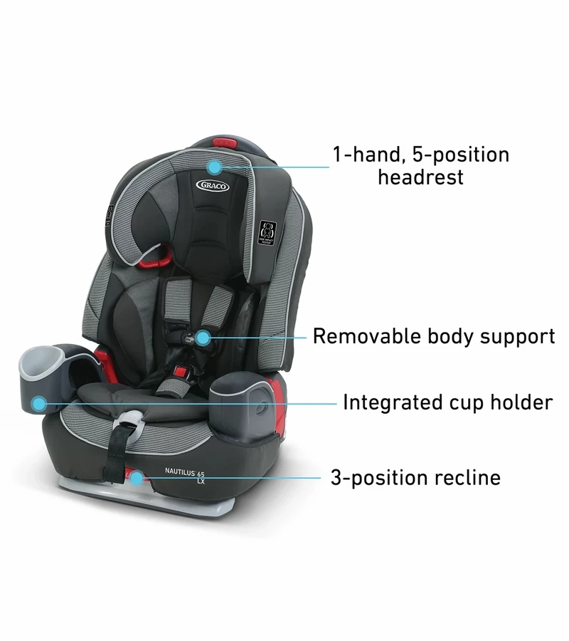 Graco Nautilus 65 LX 3-in-1 Harness Booster Car Seat - Conley 6 Graco Nautilus 65 LX 3-in-1 Harness Booster Car Seat - Conley - Image 6