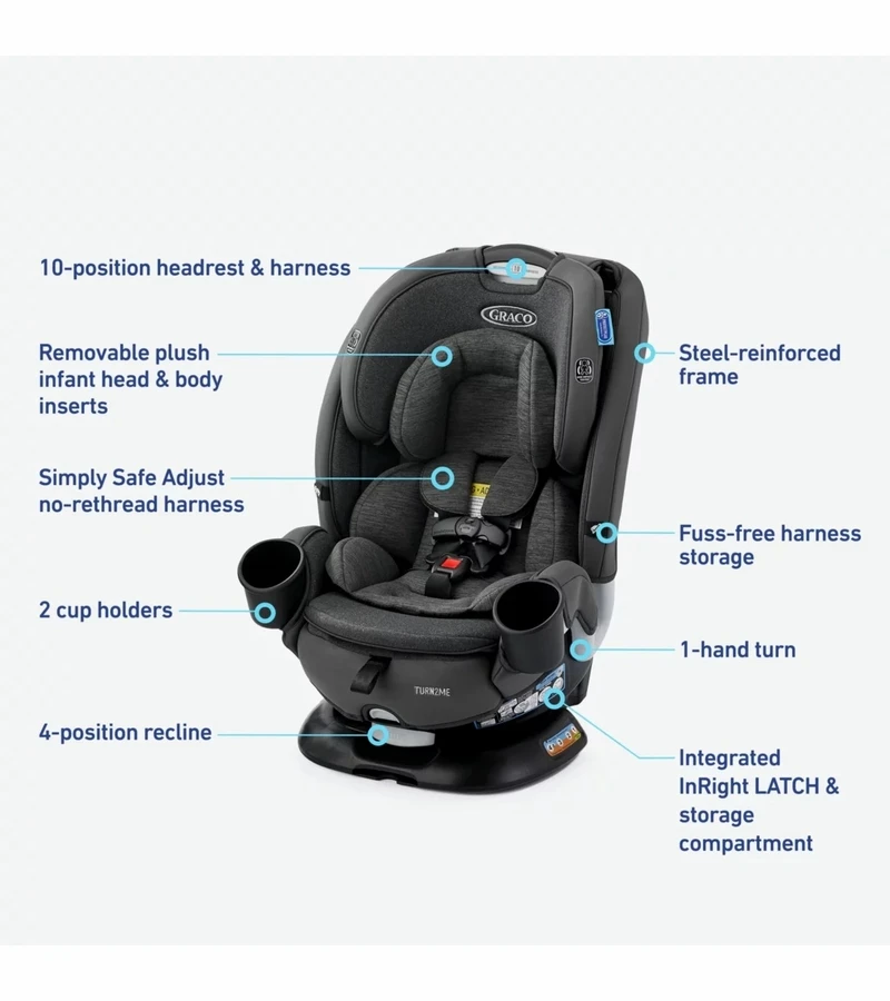 Graco Turn2Me 3-in-1 Rotating Convertible Car Seat - Manchester 2 Graco Turn2Me 3-in-1 Rotating Convertible Car Seat - Manchester - Image 2