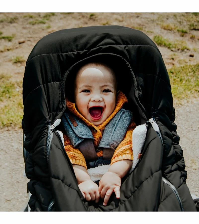 JJ Cole Car Seat Cover - Heather Gray 4 JJ Cole Car Seat Cover - Heather Gray - Image 4