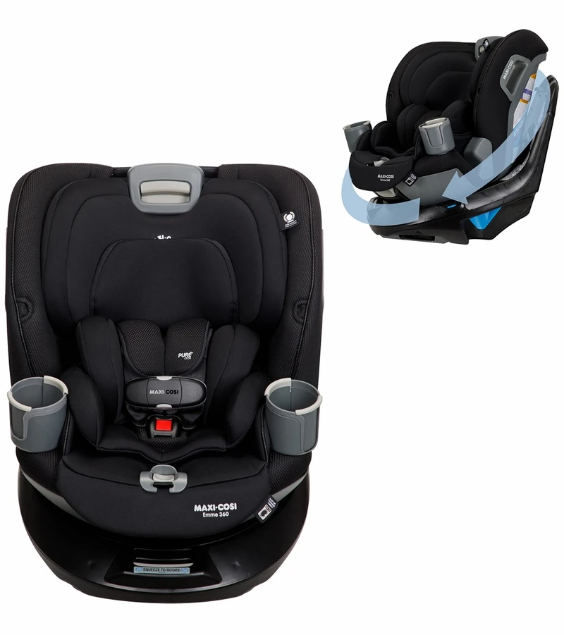 Maxi-Cosi Emme 360 Rotating All-in-One Convertible Car Seat - Midnight Black 1 Maxi-Cosi Emme 360 Rotating All-in-One Convertible Car Seat - Midnight Black