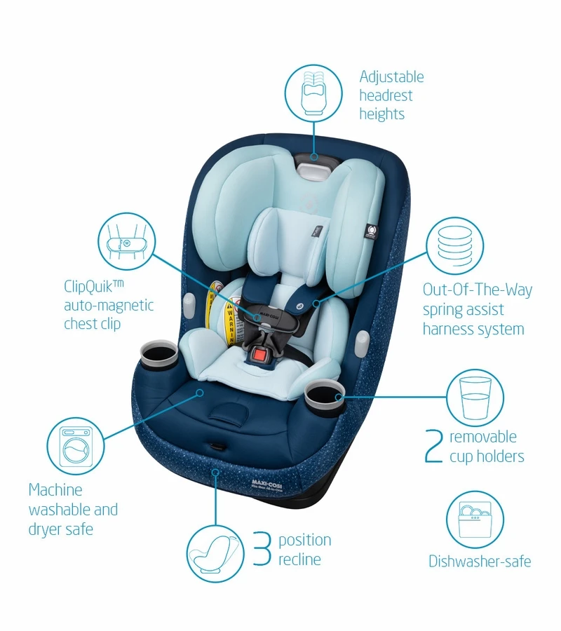 Maxi-Cosi Pria Max All-in-One Convertible Car Seat - Tetra Blue (PureCosi) 2 Maxi-Cosi Pria Max All-in-One Convertible Car Seat - Tetra Blue (PureCosi) - Image 2