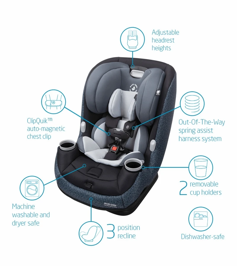Maxi-Cosi Pria Max All-in-One Convertible Car Seat - Tetra Graphite (PureCosi) 2 Maxi-Cosi Pria Max All-in-One Convertible Car Seat - Tetra Graphite (PureCosi) - Image 2