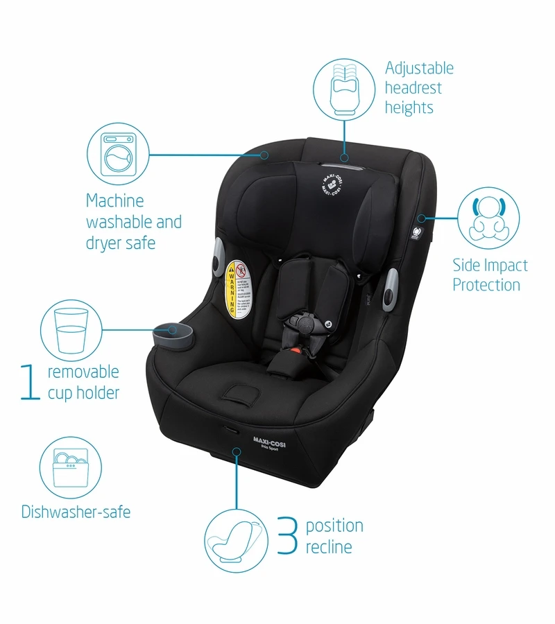 Maxi-Cosi Pria Sport 2-in-1 Convertible Car Seat - Midnight Black (PureCosi) 2 Maxi-Cosi Pria Sport 2-in-1 Convertible Car Seat - Midnight Black (PureCosi) - Image 2