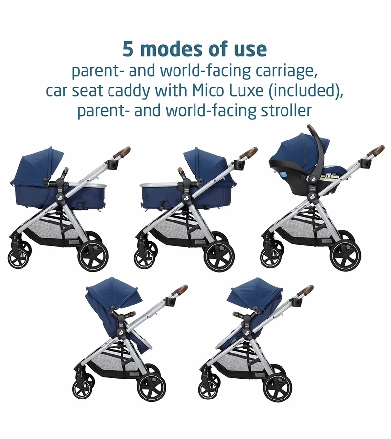 Maxi-Cosi Zelia 2 Luxe 5-in-1 Modular Travel System - New Hope Navy 2 Maxi-Cosi Zelia 2 Luxe 5-in-1 Modular Travel System - New Hope Navy - Image 2