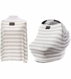 Milk Snob Infant Car Seat & Nursing Cover - Cream/Grey
