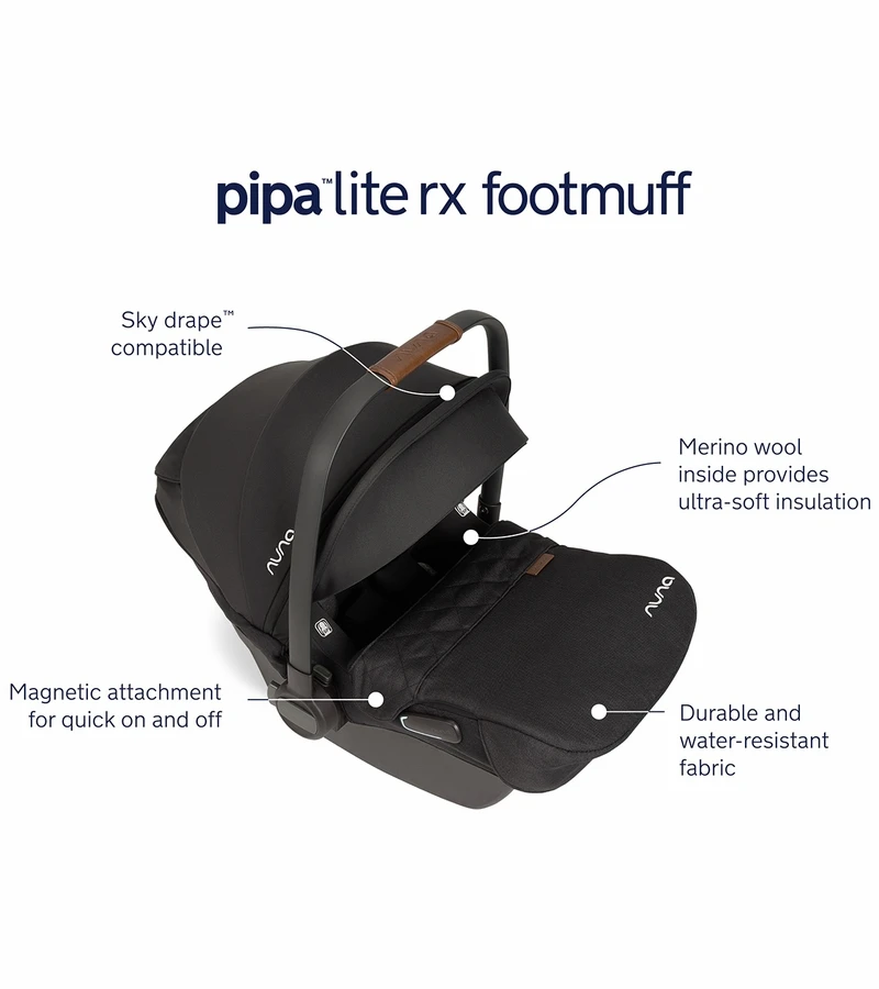 Nuna PIPA Lite RX Footmuff - Caviar 2 Nuna PIPA Lite RX Footmuff - Caviar - Image 2