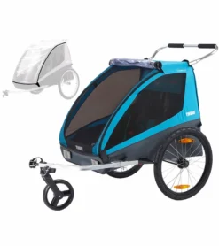 Thule Coaster XT Bicycle Trailer + Rain Cover Bundle - Blue